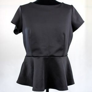 Bisou Bisou Black Peplum Top